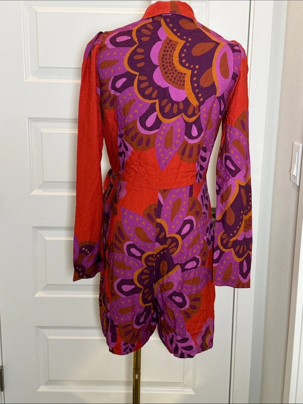 FARM Rio New Without Tags Red, Purple & Pink Floral Wrap Romper Size M